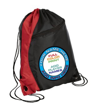 Personalized Drawstring Backpack Red-Black Cinch Bags
