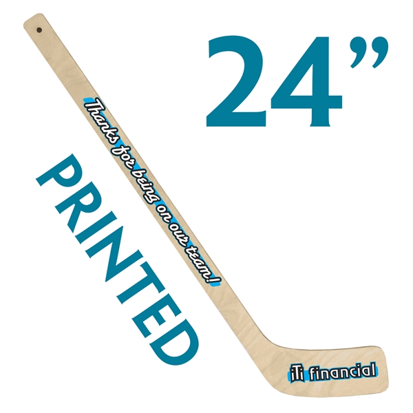 custom printed wood mini hockey stick knee hockey